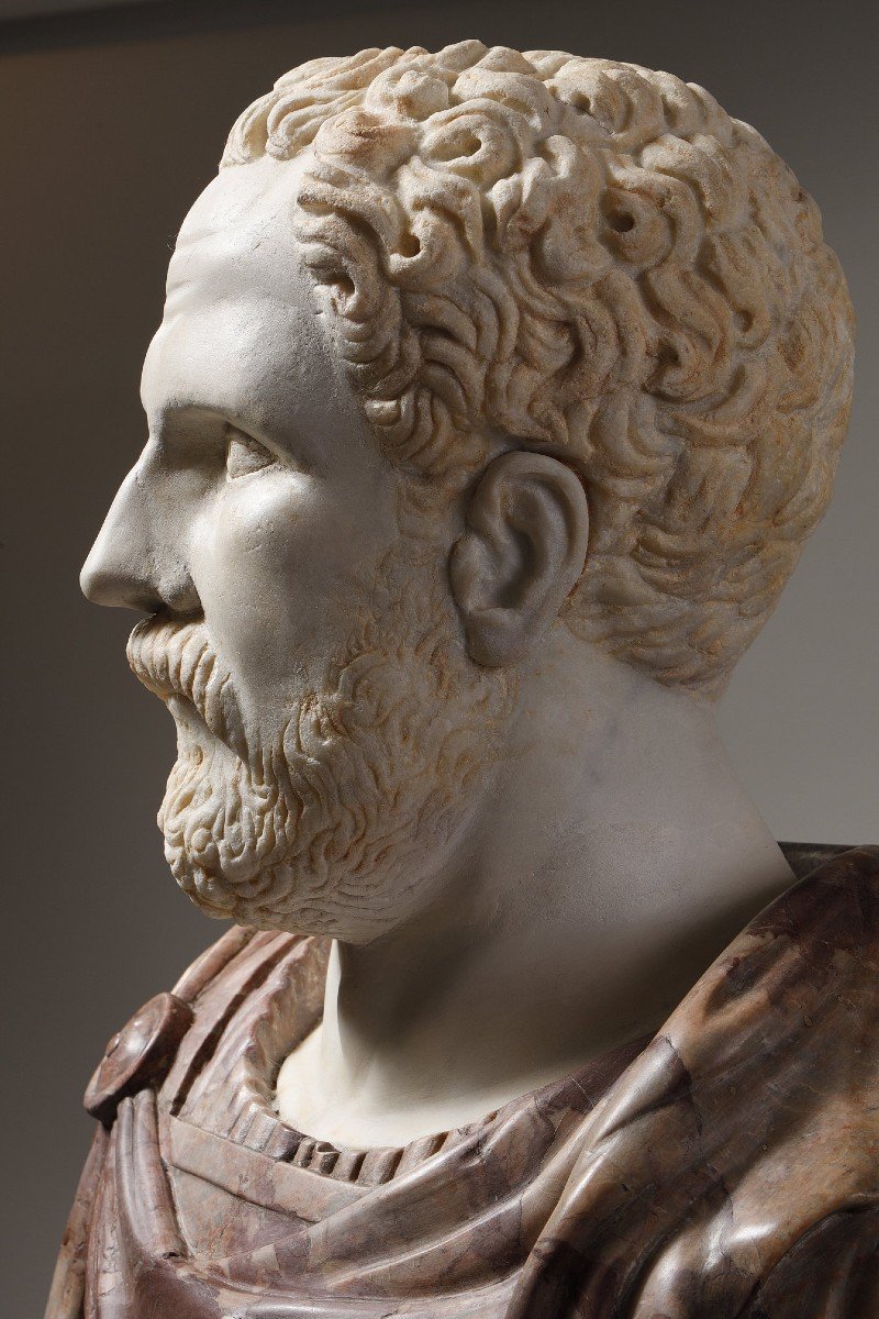 Presumed Bust Of Demosthenes, Ancient Head From The 2nd-3rd Century Ad-photo-4