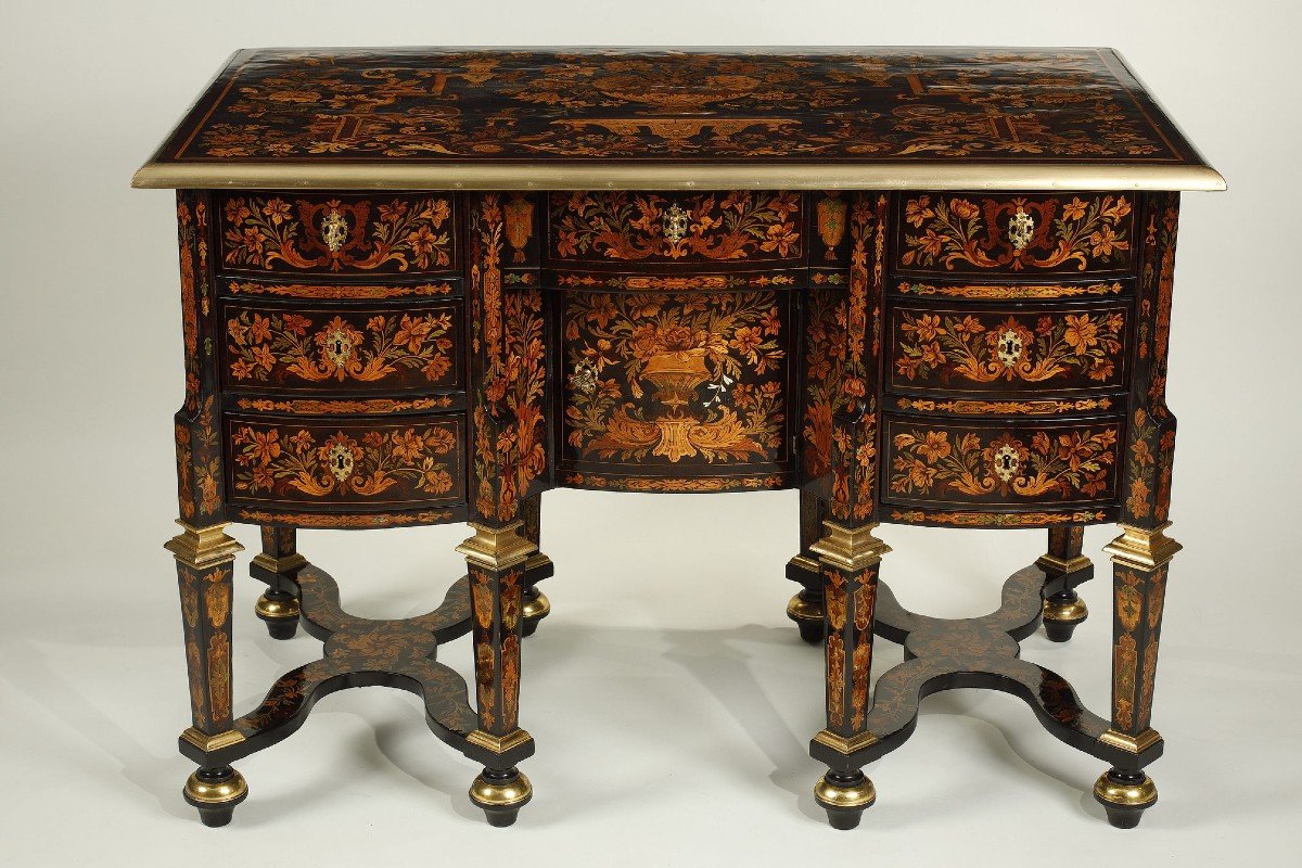 Mazarin Desk, Around 1700, Attributed To Renaud Gaudron-photo-1