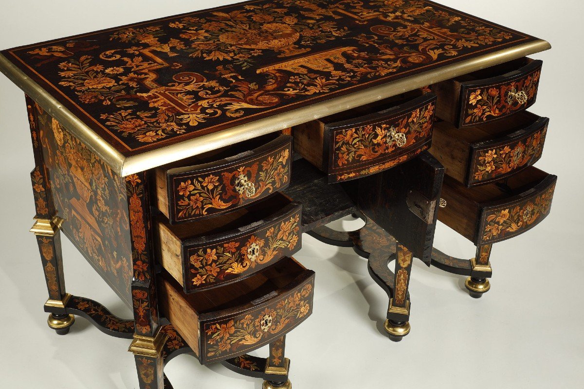 Mazarin Desk, Around 1700, Attributed To Renaud Gaudron-photo-5