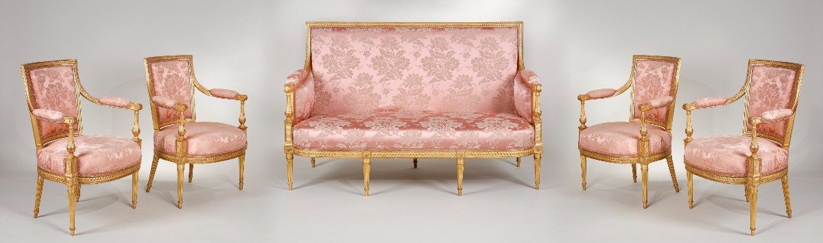 Louis XVI Period Living In Gilded Wood