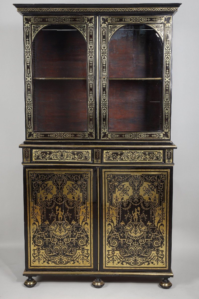 “boulle” Marquetry Bookcase, Attributed To André Charles Boulle-photo-1
