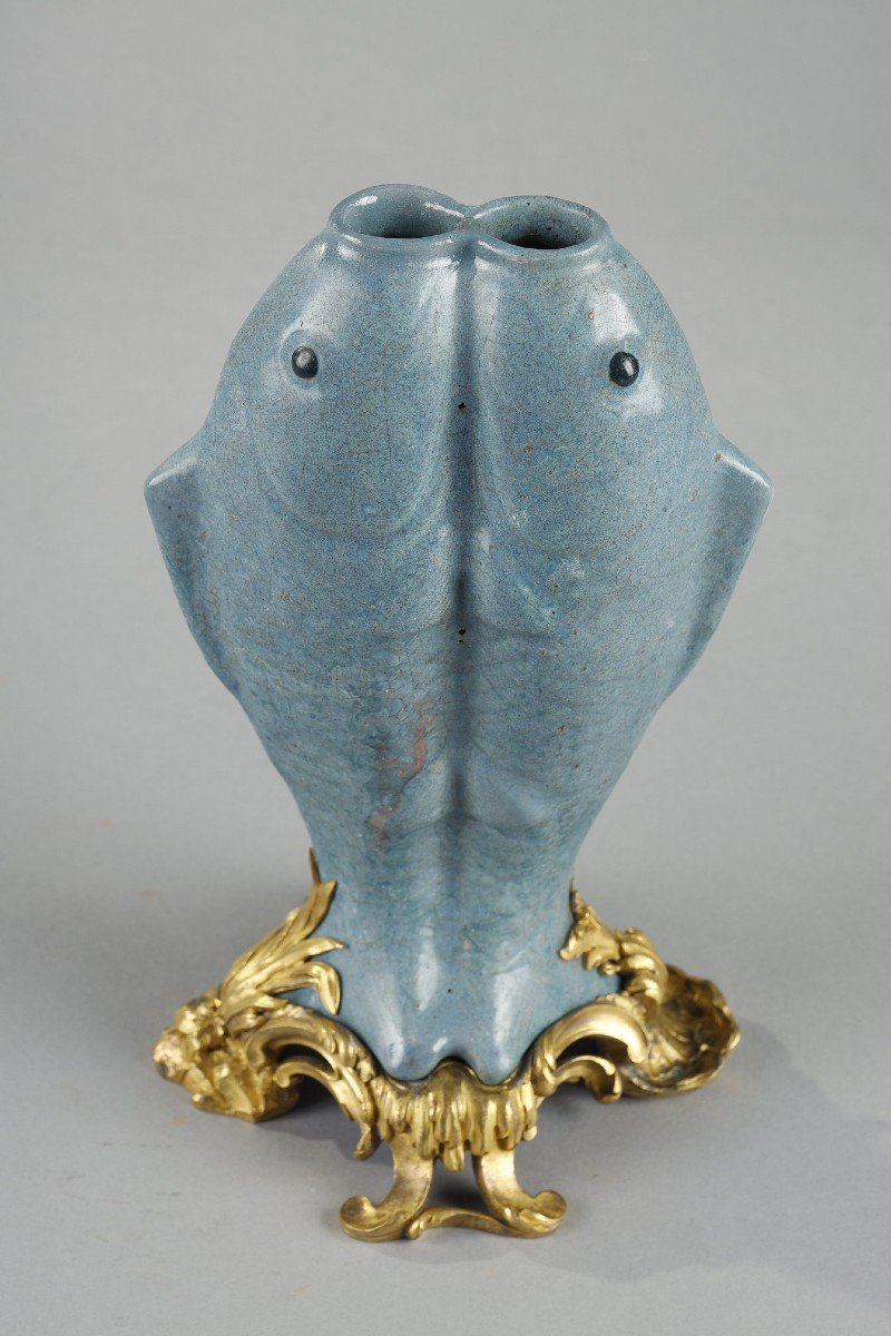 Vase En Terre émaillée Bleue, Chine XVIIIe-photo-7