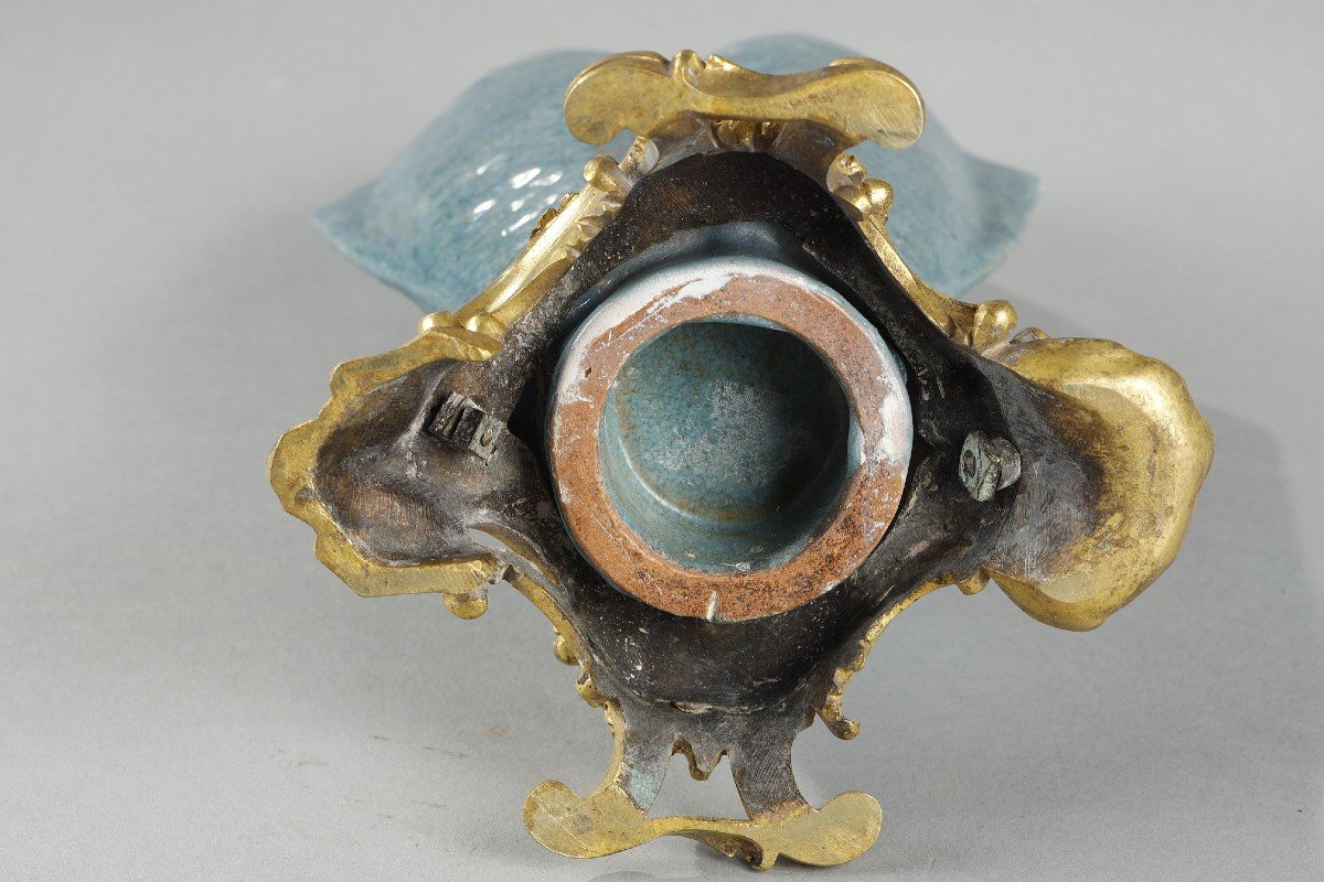Blue Glazed Earthenware Vase, 18th Century China-photo-8