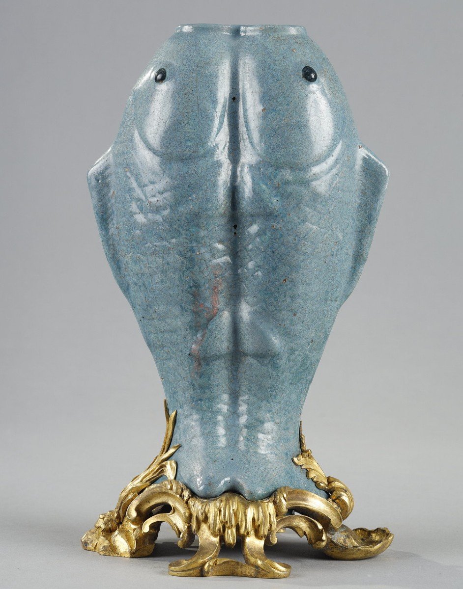 Blue Glazed Earthenware Vase, 18th Century China