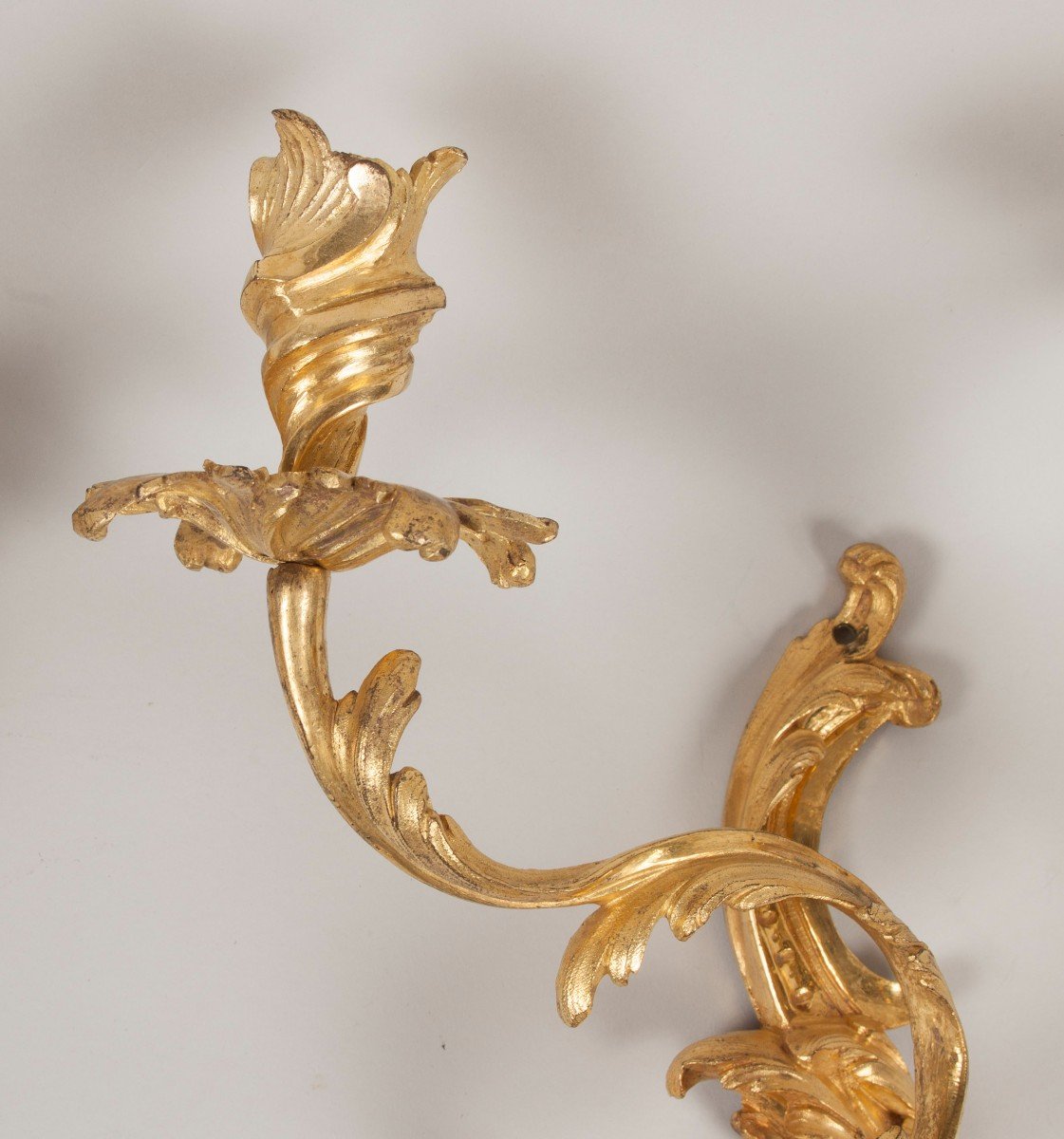 Pair Of Louis XV Period Gilt Bronze Sconces-photo-4