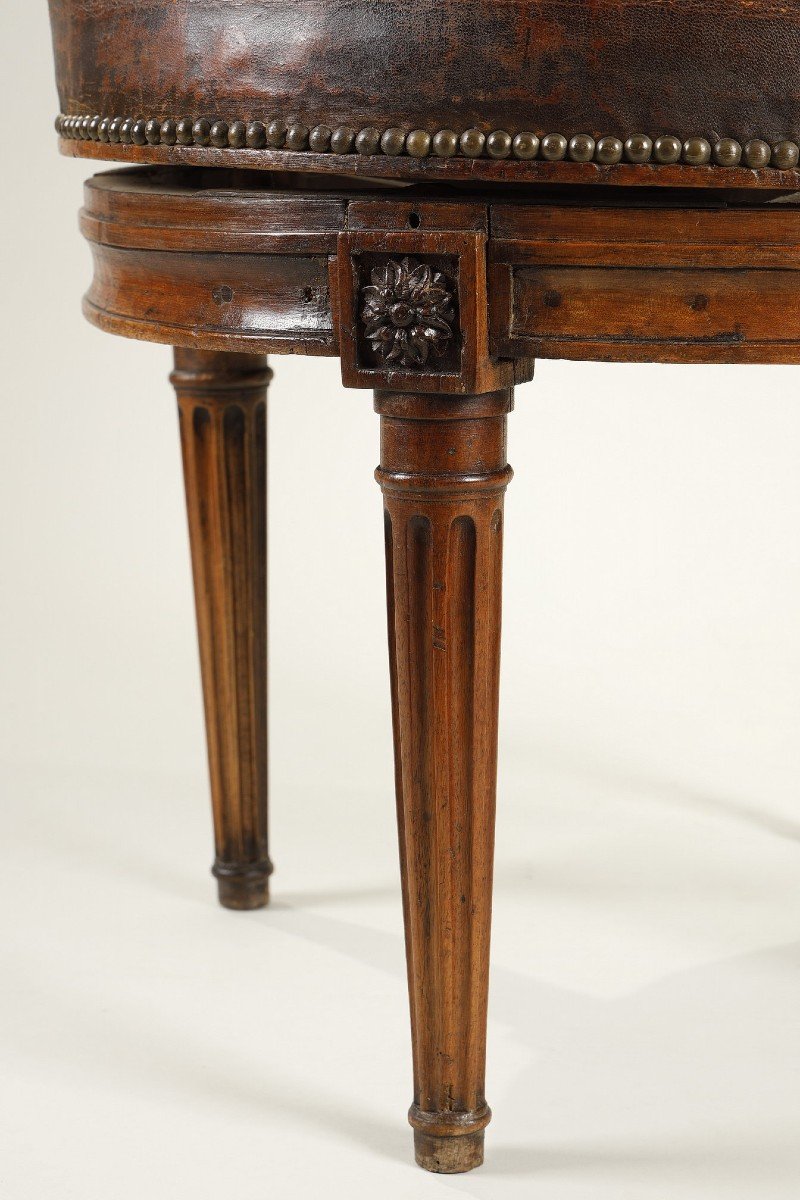 Large Swivel Armchair Of Desk, Louis XVI Period-photo-2
