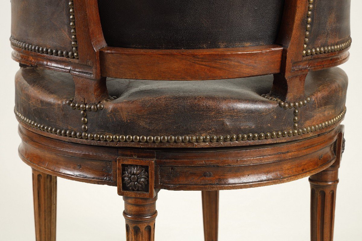 Large Swivel Armchair Of Desk, Louis XVI Period-photo-6