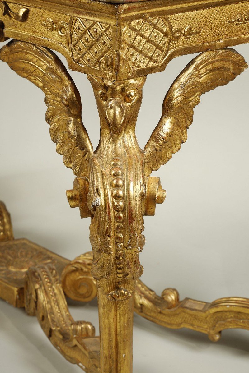 Full Face Game Table In Golden Wood, 18th Century Period-photo-3