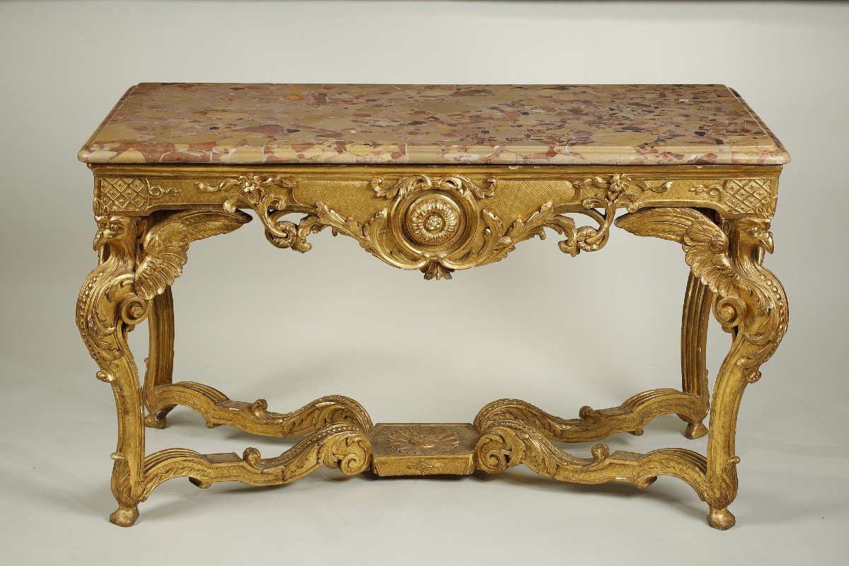 Full Face Game Table In Golden Wood, 18th Century Period-photo-1