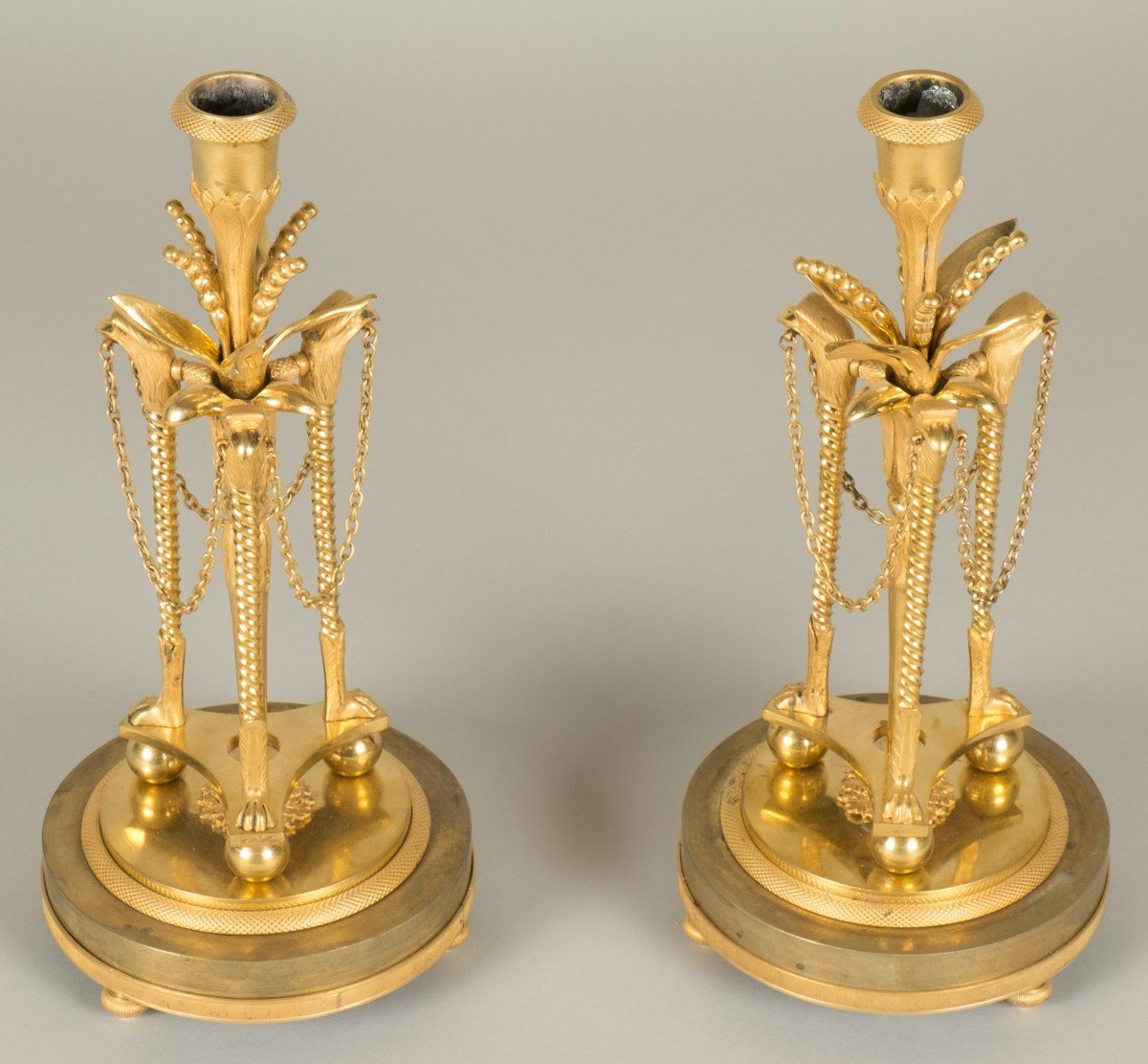 Paire De Bougeoirs d'époque Louis XVI-photo-4