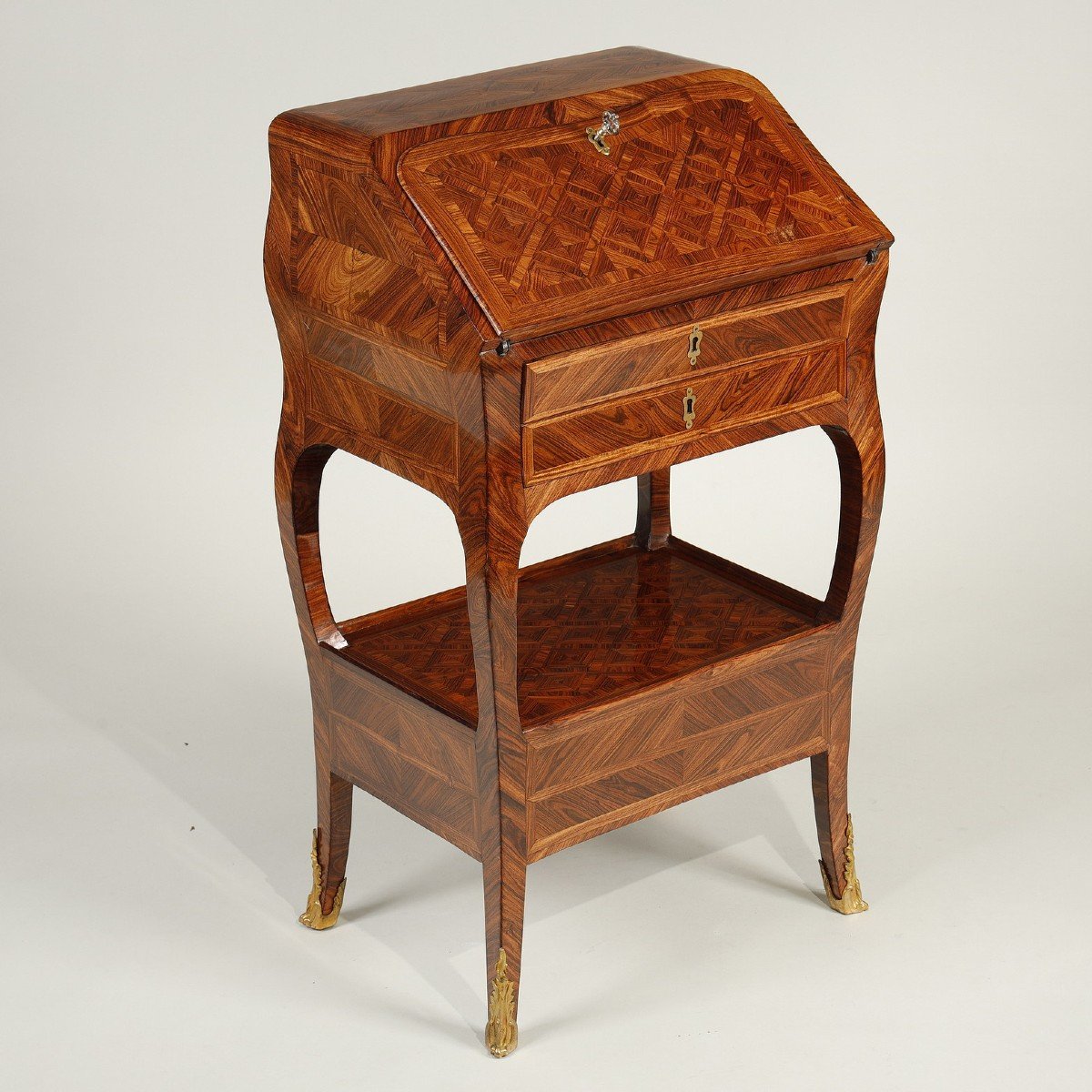 Slope Desk In Violet Wood Marquetry Stamped By Criaerd-photo-2