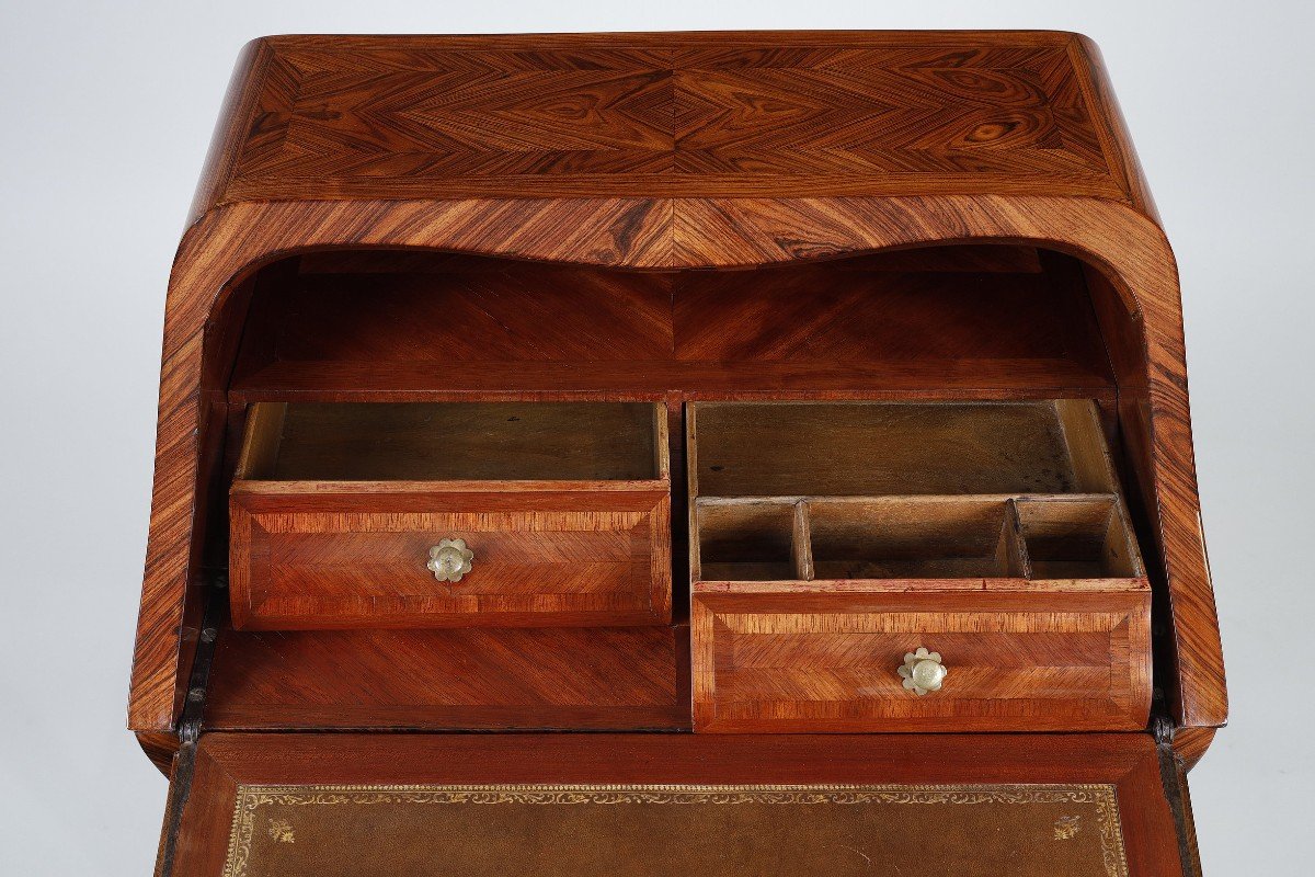 Slope Desk In Violet Wood Marquetry Stamped By Criaerd-photo-3