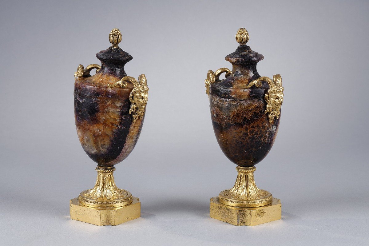 Rare Pair Of Blue John Urn Vases-photo-5