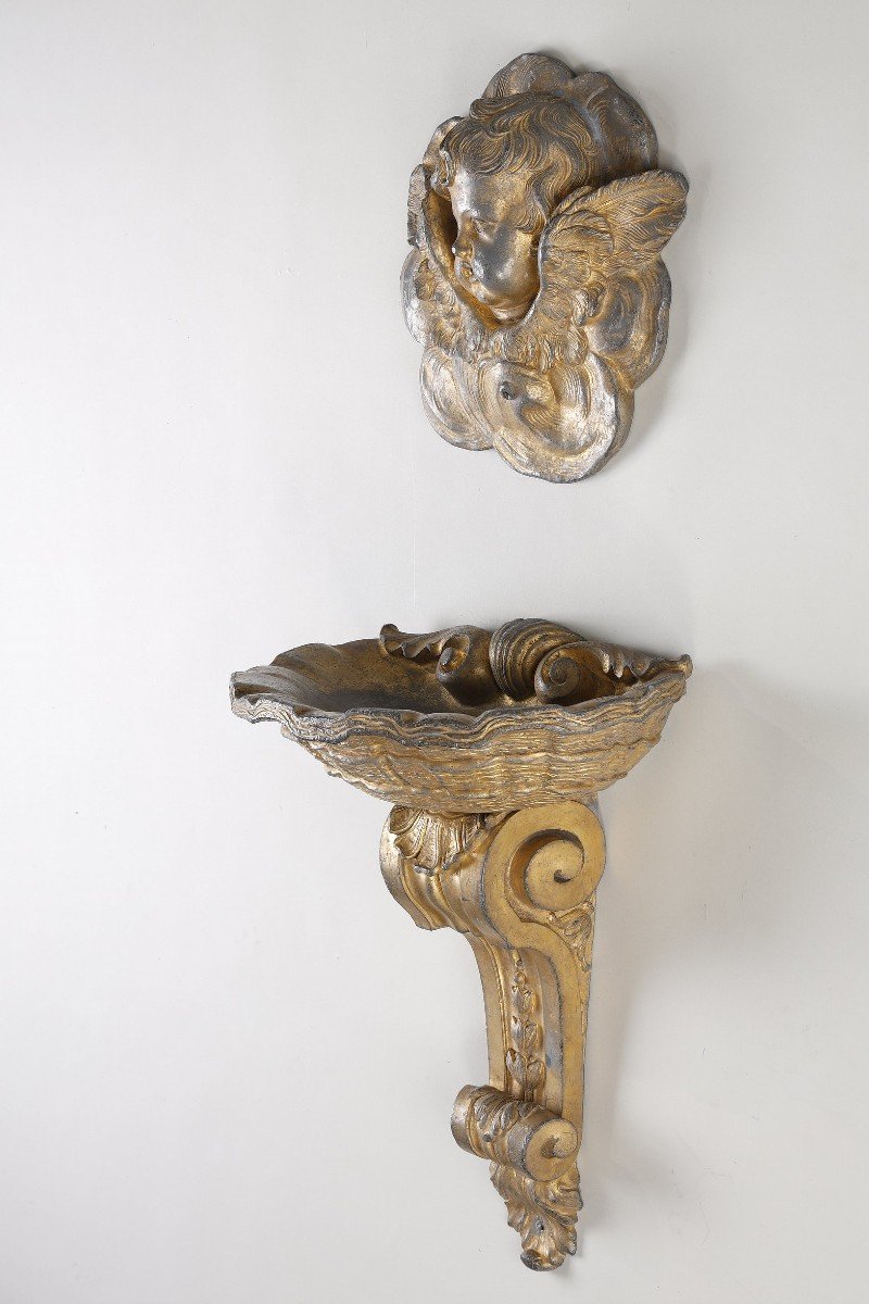 Rare Gilded Lead Fountain From The Louis XIV Period-photo-4