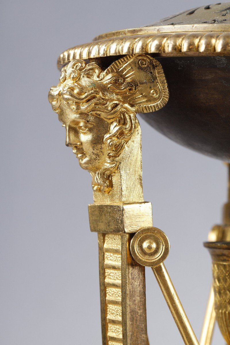 Pair Of Empire Period Perfume Burners Attributed To Claude Galle-photo-3