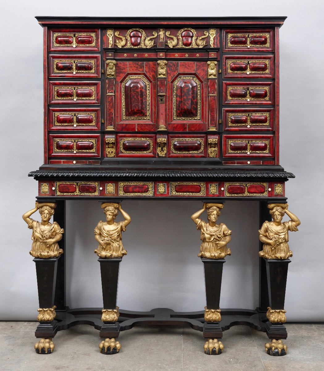 Antwerp Cabinet In Red Tortoiseshell And Ebony