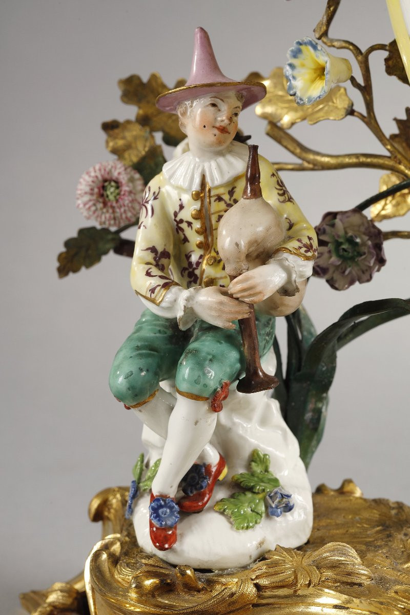 Potpourri In Gilded Bronze And Saxon Porcelain, 18th Century-photo-2