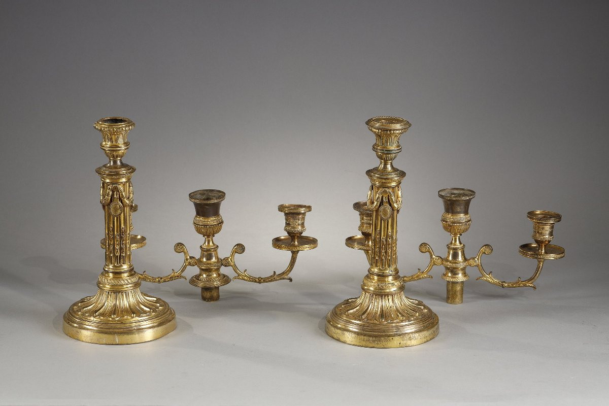  Large Pair Of Louis XVI Candelabras-photo-4