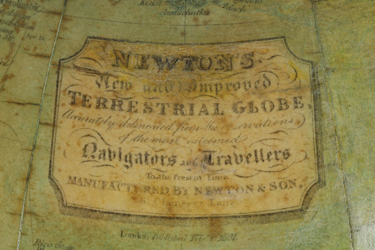 Pair Of Large Terrestrial And Celestial Globes From The Newton And Son Manufactory, London, 1851-photo-4