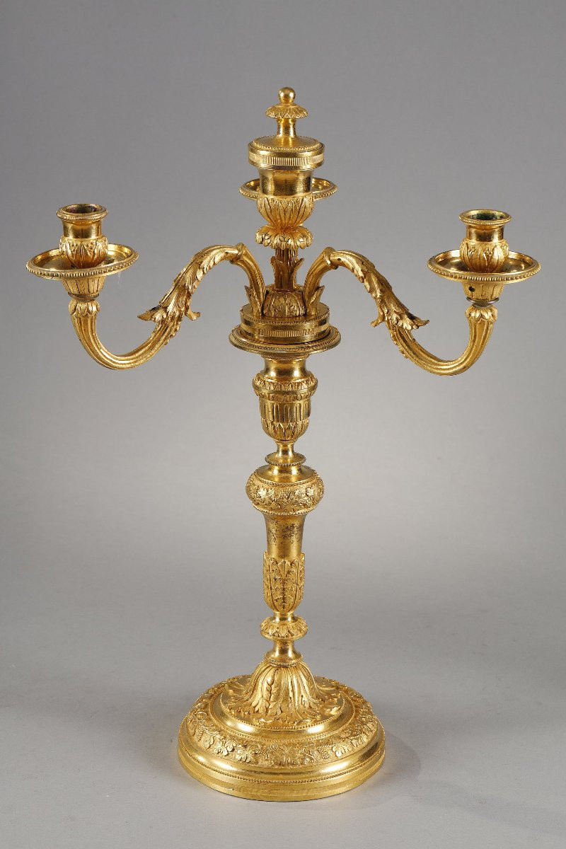 Grande Paire De Candélabres De Style Louis XVI-photo-1