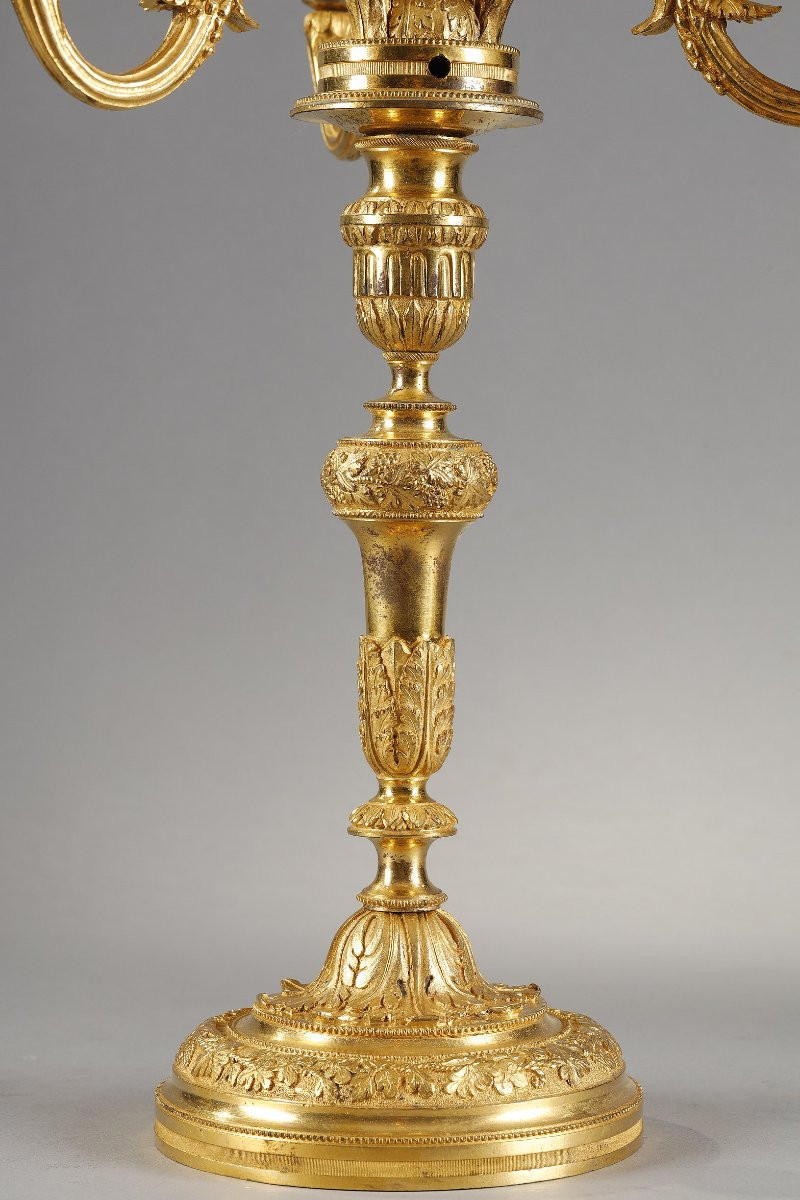 Grande Paire De Candélabres De Style Louis XVI-photo-5