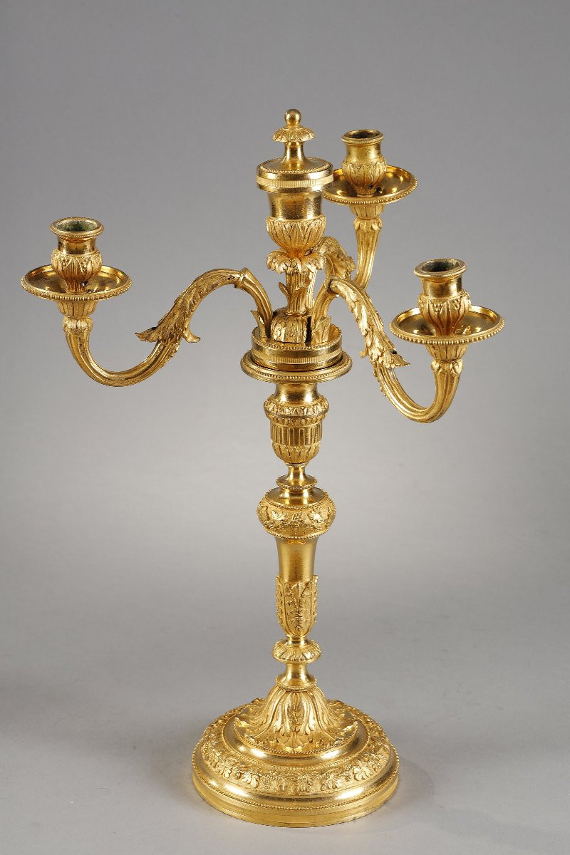 Grande Paire De Candélabres De Style Louis XVI-photo-7