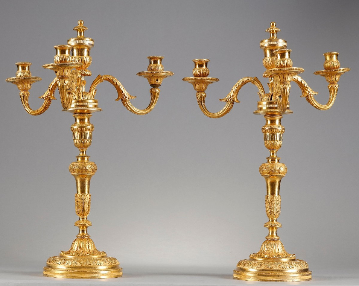 Grande Paire De Candélabres De Style Louis XVI