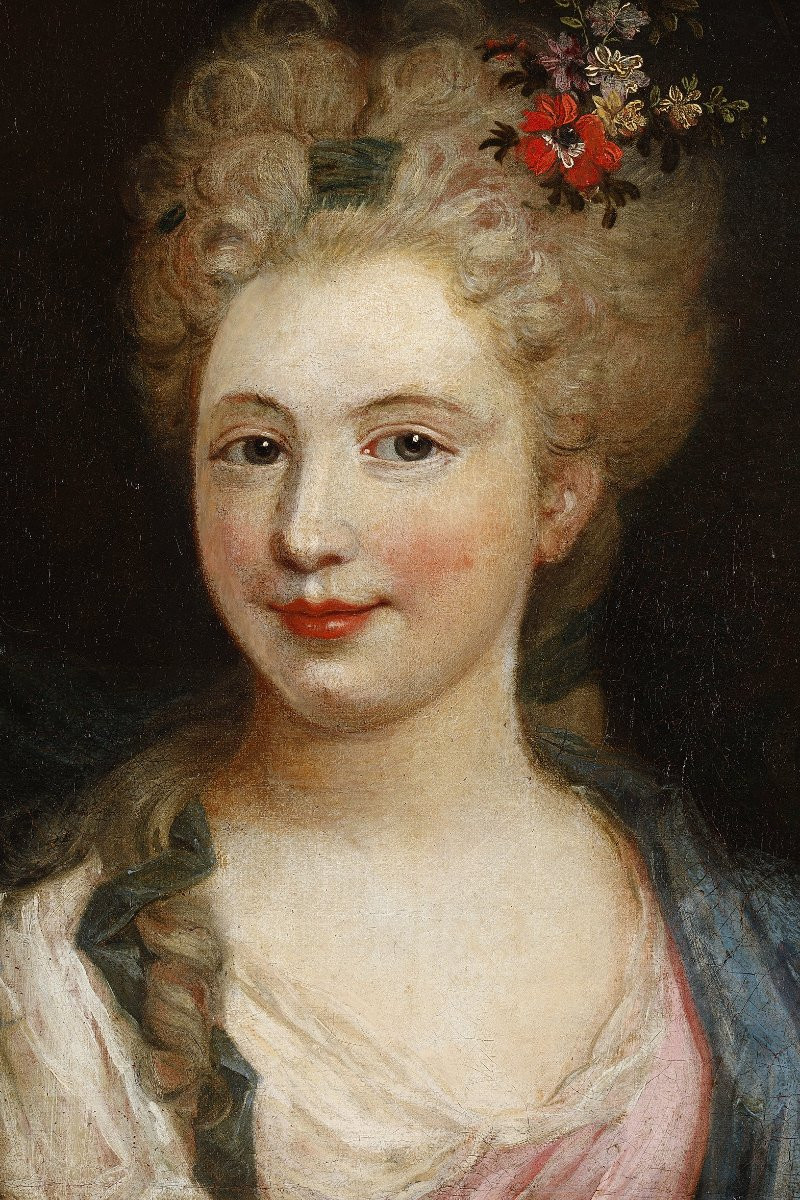 Portrait Of A Lady With A Parrot, Attributed To Pierre Gobert-photo-4