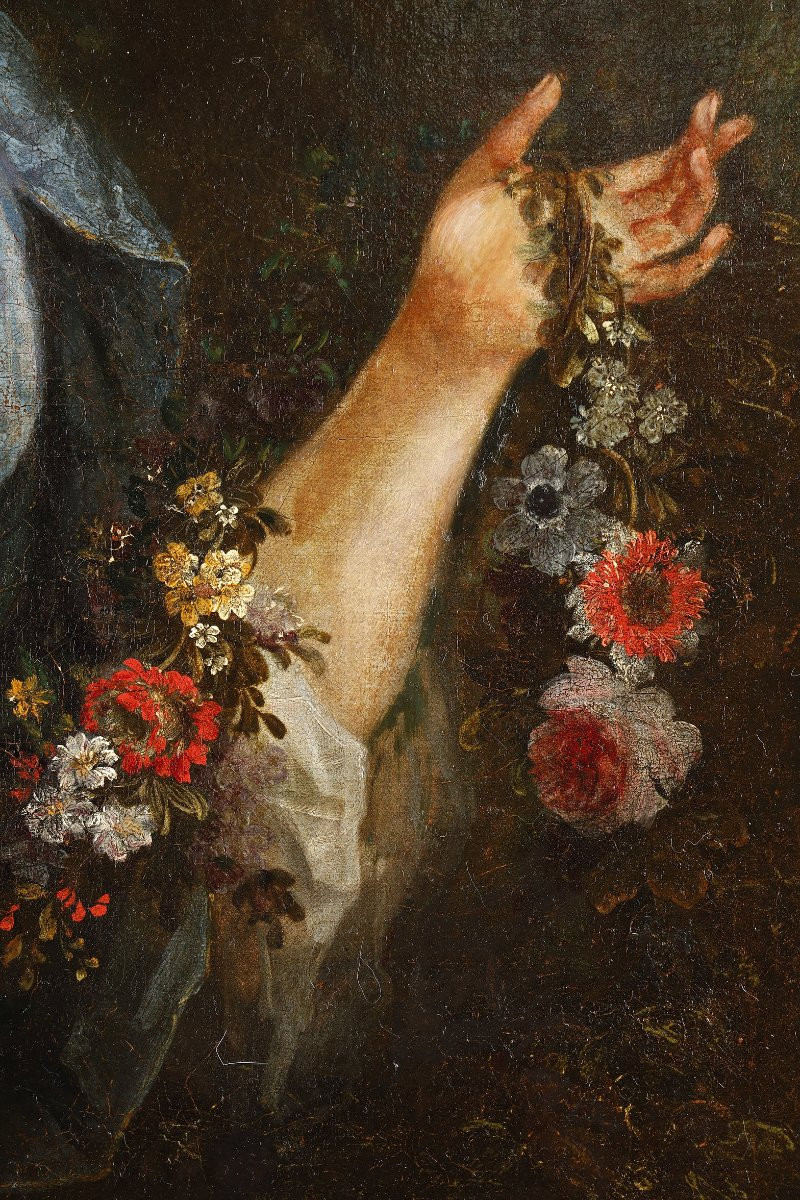Portrait Of A Lady With A Parrot, Attributed To Pierre Gobert-photo-2