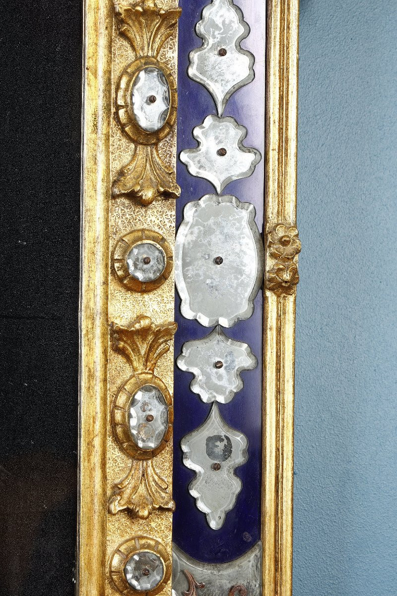 Large Venetian Mirror With A Pediment Bearing The Coat Of Arms Of The Doges From The 19th Century-photo-7