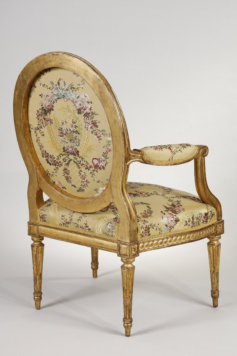 Paire de fauteuils Louis XVI estampillé de Jean Baptiste Sené-photo-7