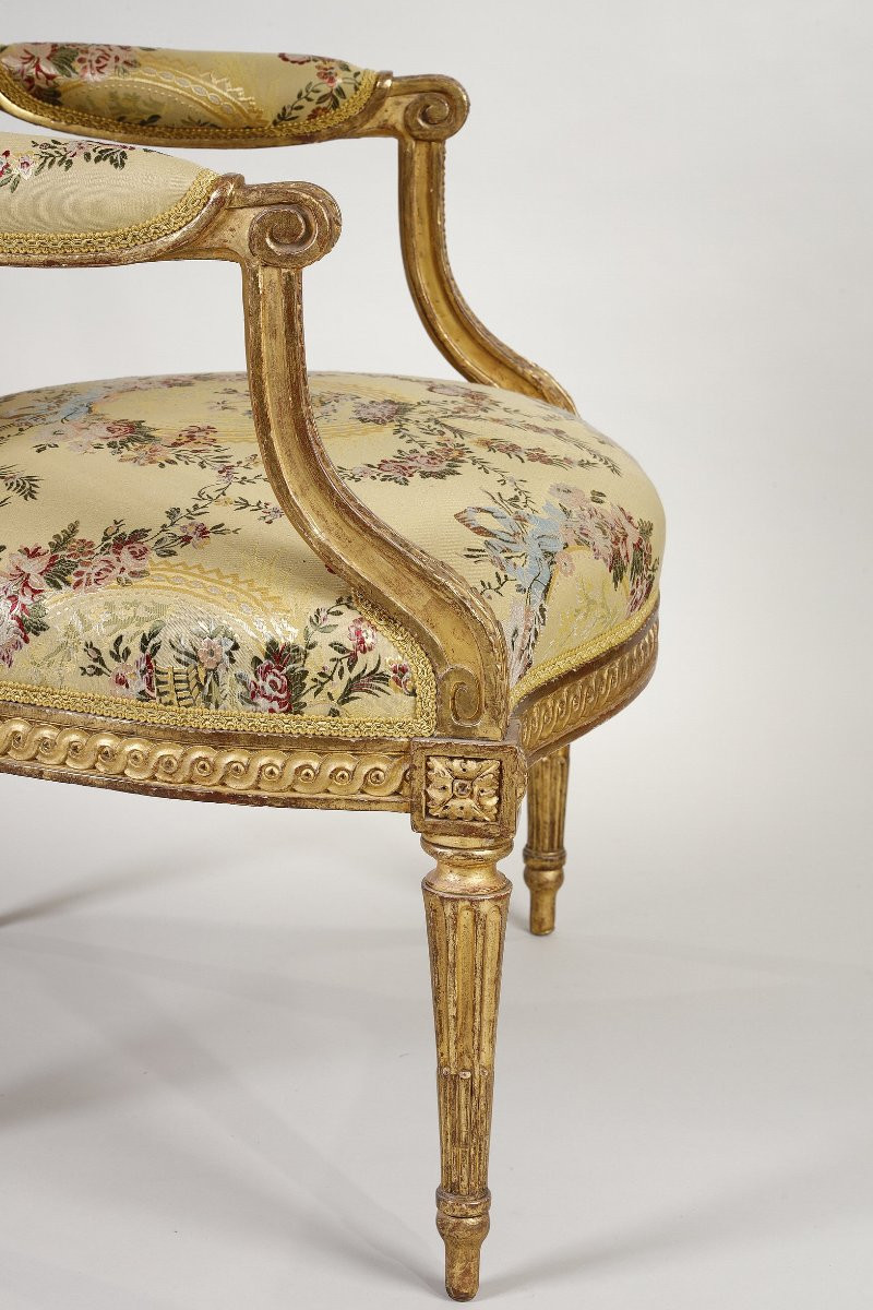 Paire de fauteuils Louis XVI estampillé de Jean Baptiste Sené-photo-8
