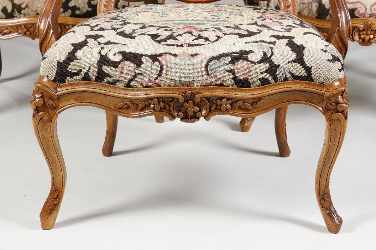 Suite de 6 fauteuils à châssis  Estampillés de Jacques Pierre LETELIER-photo-3