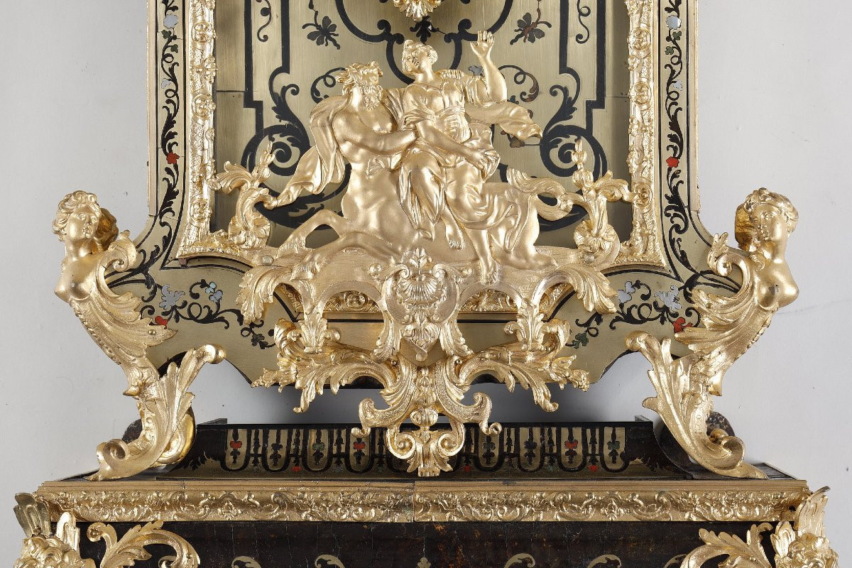 Very Large Louis XV Boulle Five-color Cartel By Cogniet, Paris-photo-2