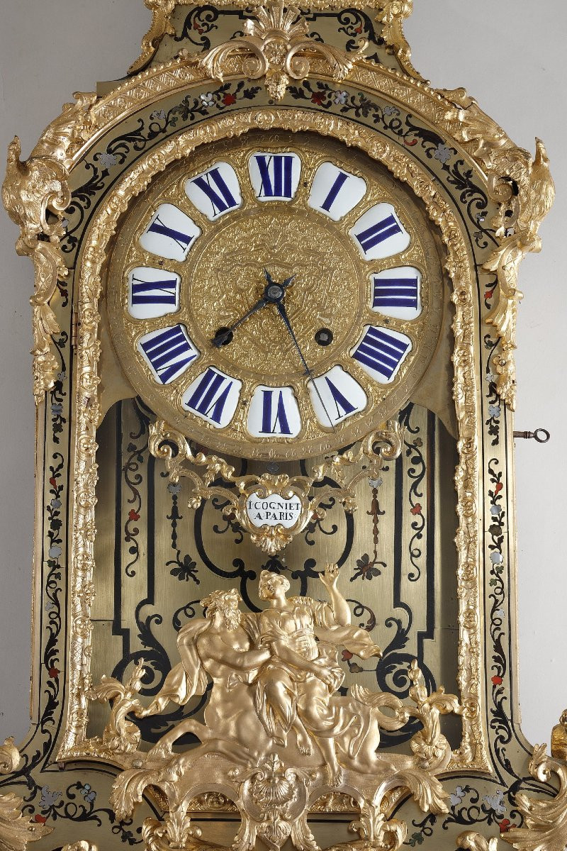 Very Large Louis XV Boulle Five-color Cartel By Cogniet, Paris-photo-3