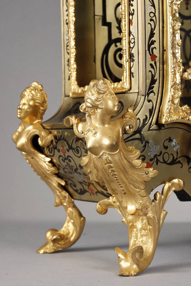 Very Large Louis XV Boulle Five-color Cartel By Cogniet, Paris-photo-4