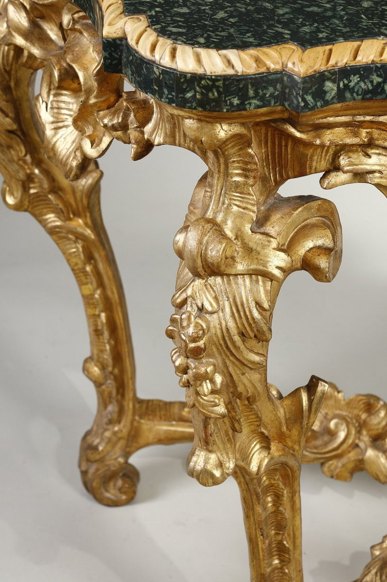 Rare Pair Of Italian Console Tables Greek Porphyry Top-photo-6