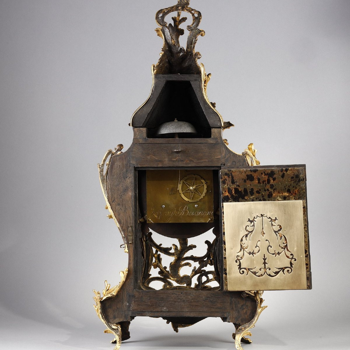 Large Louis XV Boulle Five-colored Cartel Clock By Joffroy In Besançon-photo-6