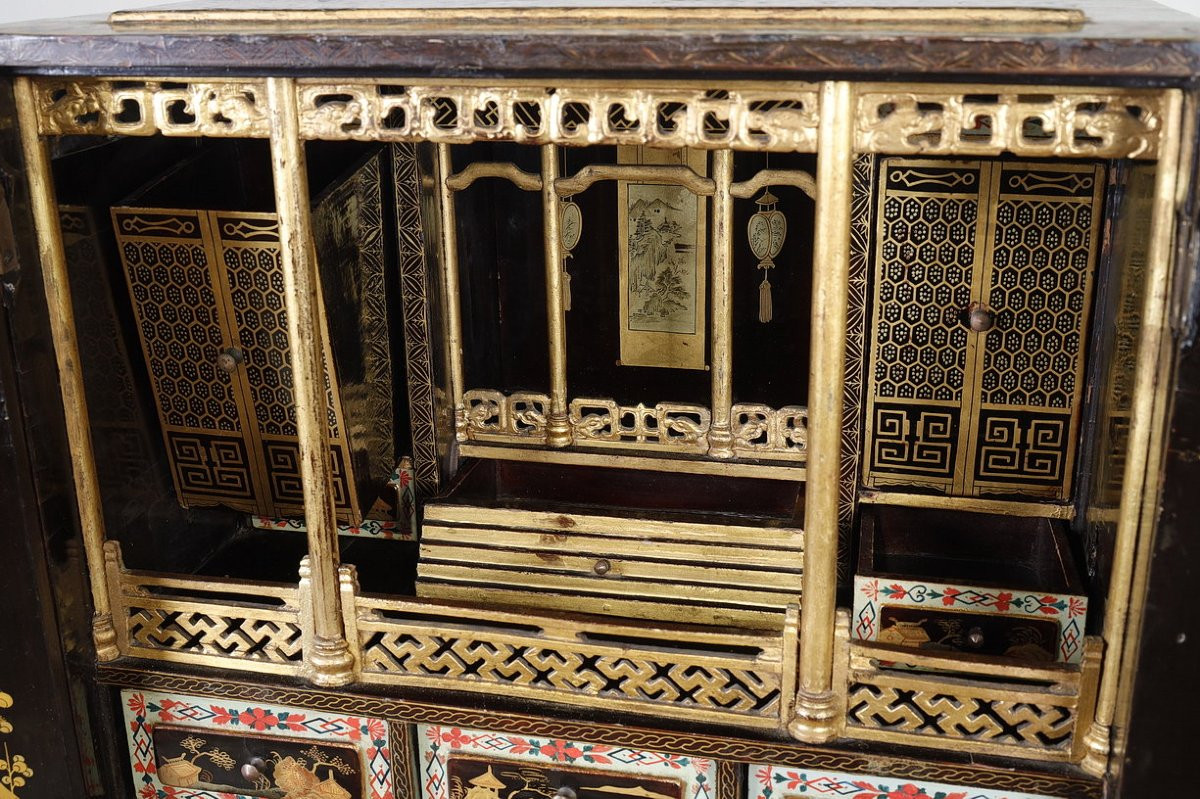 Petit cabinet Edo d'époque XVIIIe siècle-photo-4