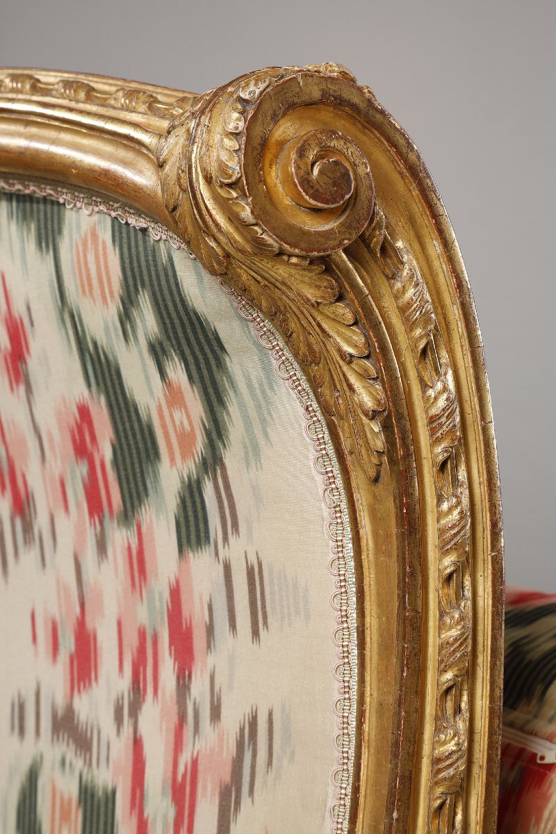  Lit De Repos En Bois Doré Estampillé Heurtaut-photo-2