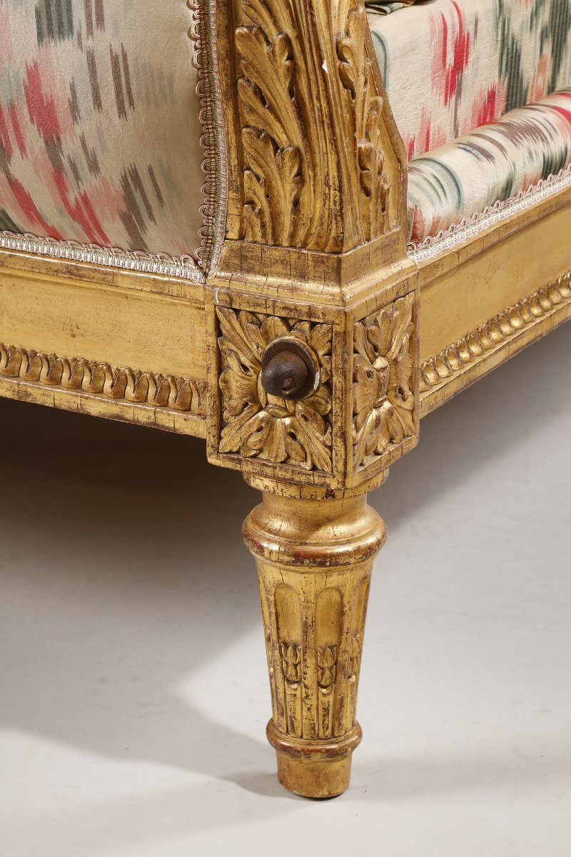  Lit De Repos En Bois Doré Estampillé Heurtaut-photo-3