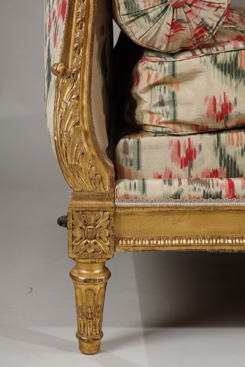  Lit De Repos En Bois Doré Estampillé Heurtaut-photo-1