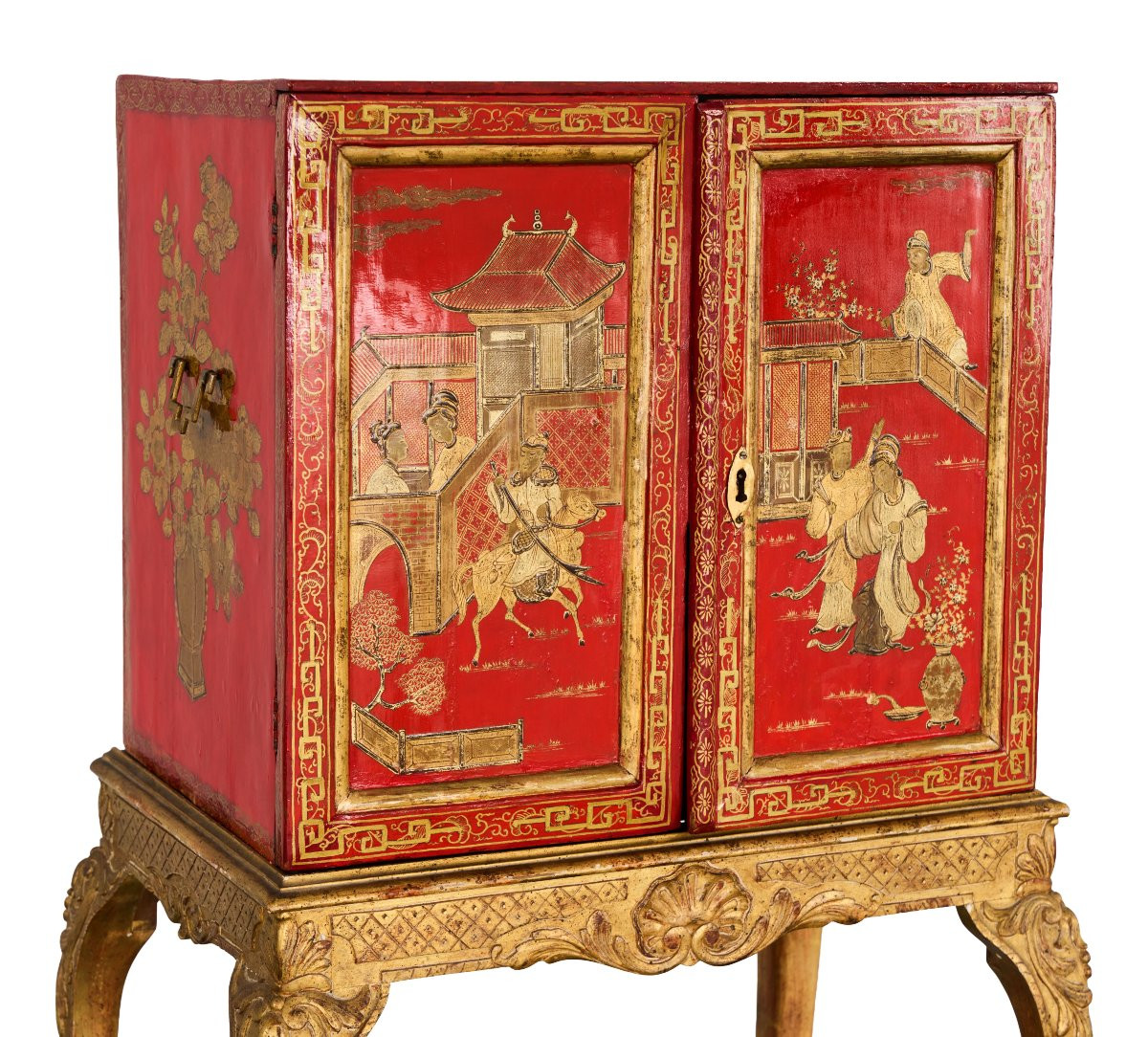 Chinese Lacquer Cabinet, 18th Century-photo-2