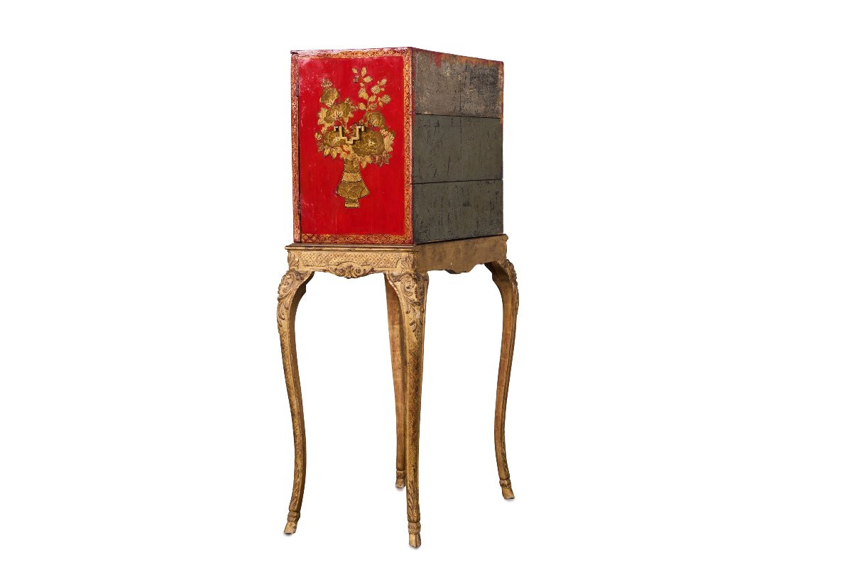 Chinese Lacquer Cabinet, 18th Century-photo-3