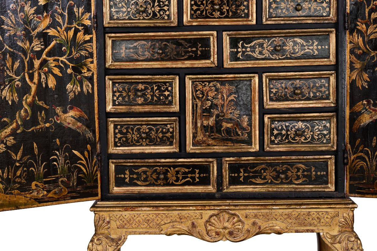 Chinese Lacquer Cabinet, 18th Century-photo-8