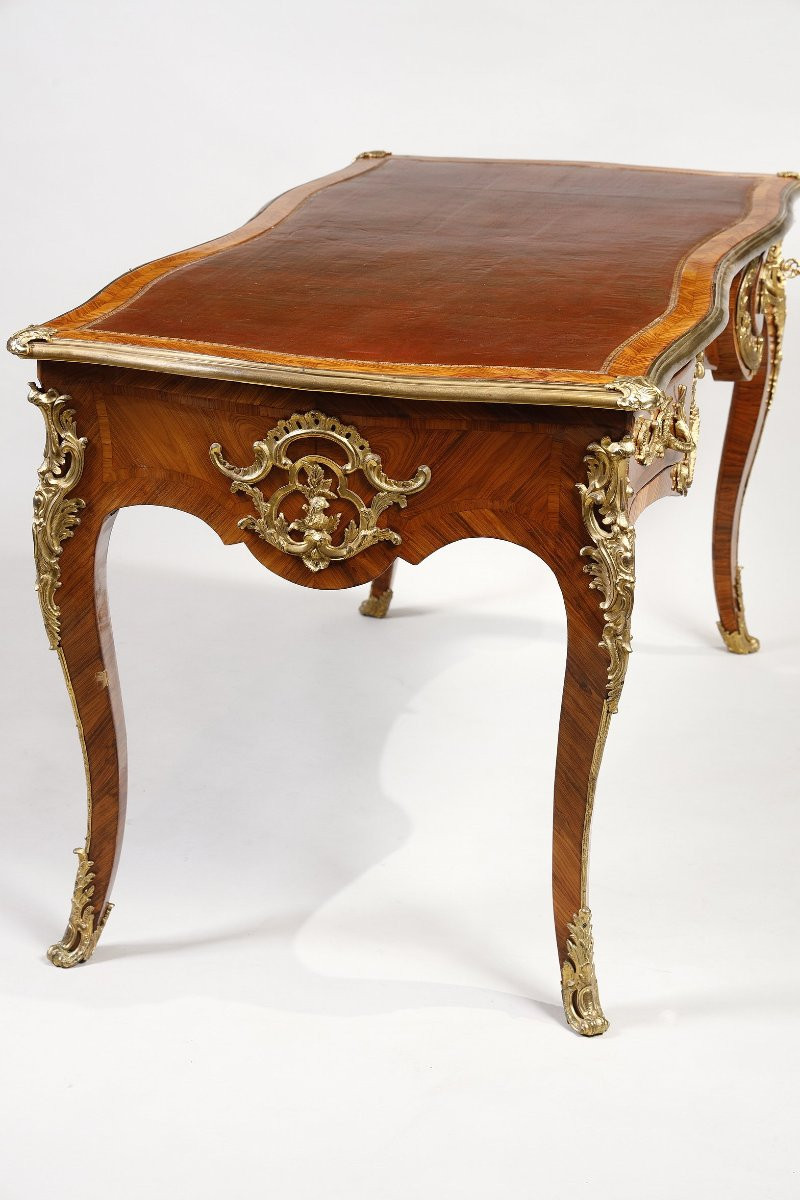 Bureau plat d’époque Louis XV, estampillé de Pierre Migeon-photo-2