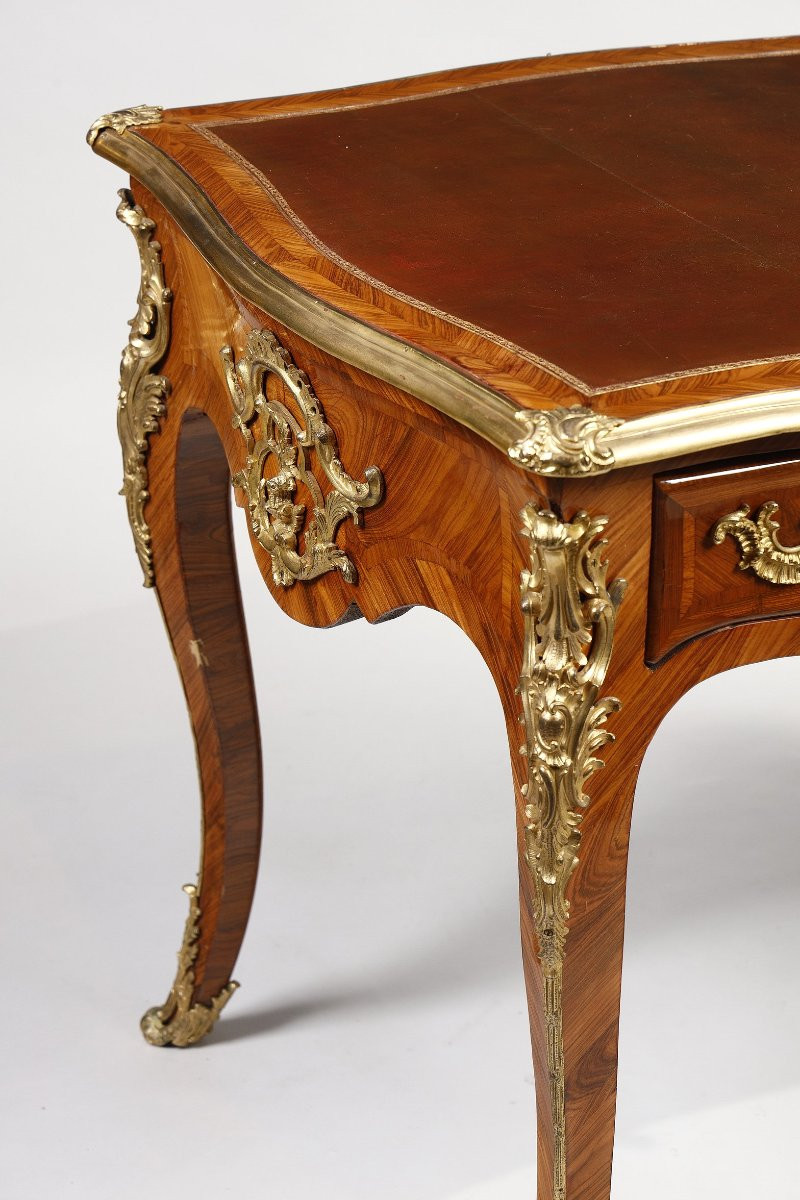 Bureau plat d’époque Louis XV, estampillé de Pierre Migeon-photo-3