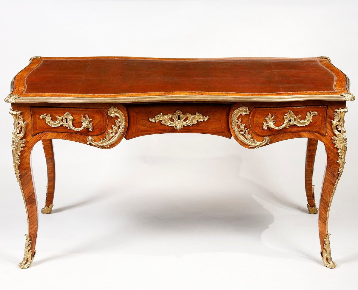 Bureau plat d’époque Louis XV, estampillé de Pierre Migeon-photo-5