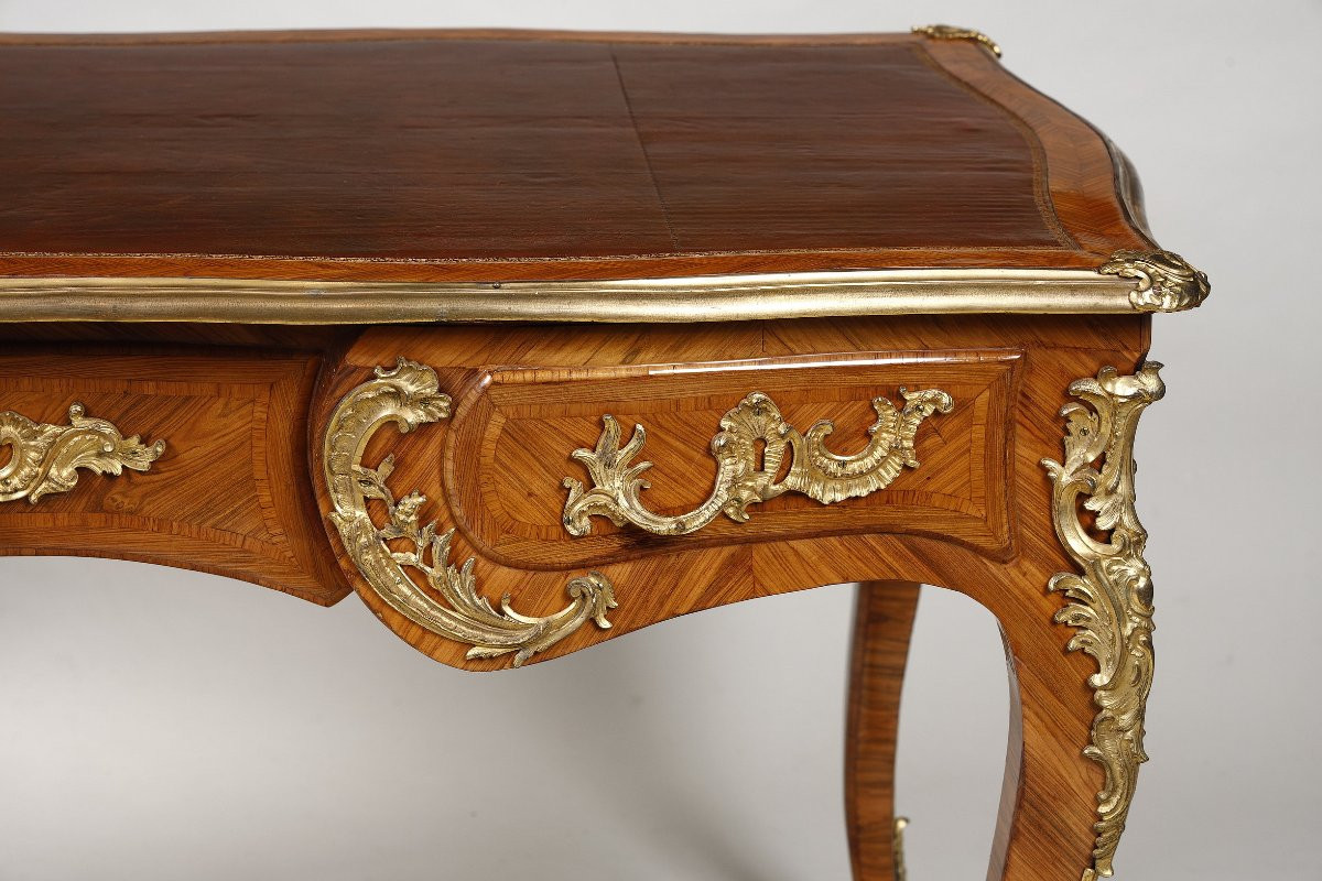 Bureau plat d’époque Louis XV, estampillé de Pierre Migeon-photo-8