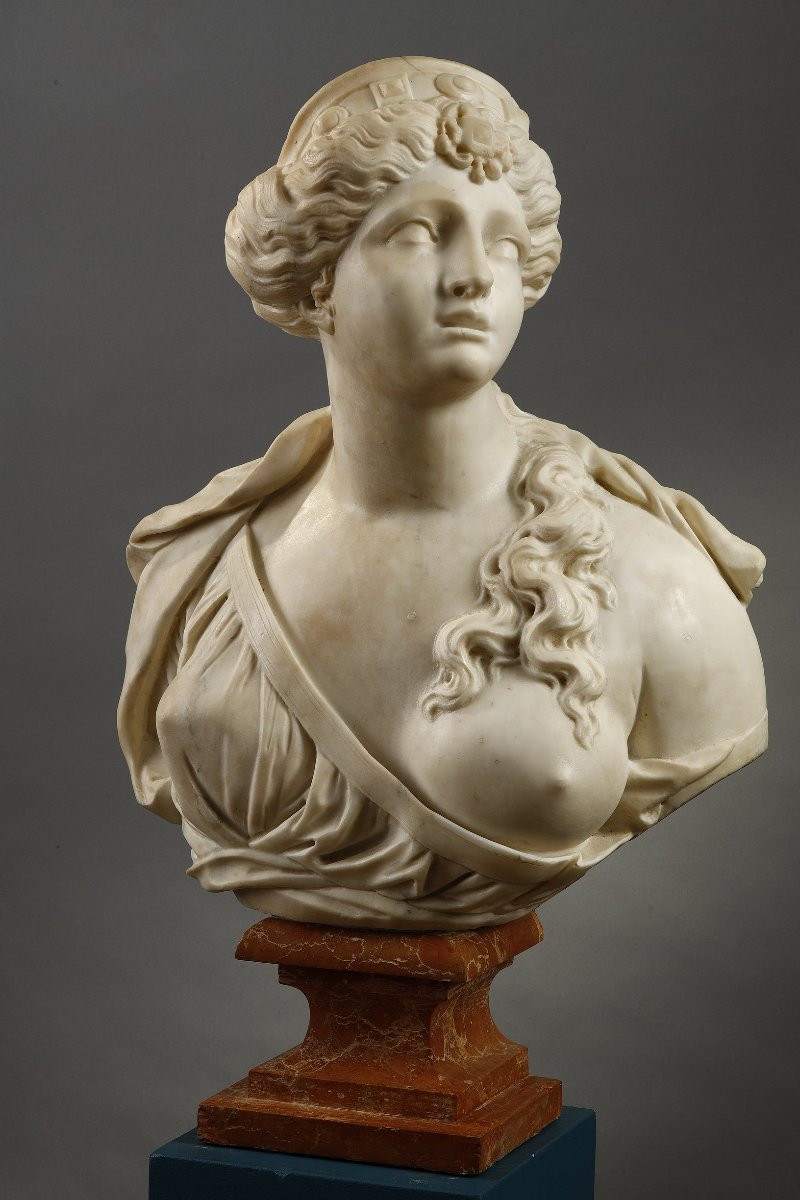 Paire de bustes à l'antique de Tommaso Rues, XVIIe siècle-photo-1